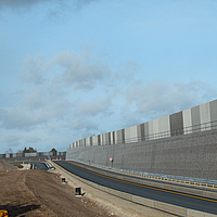 Fortrac Gabion at the high absorption noise barrier in Germany