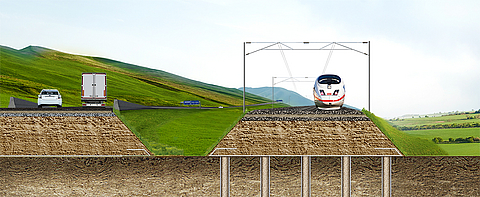 Cross section of earth dam