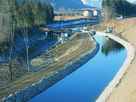 Completed headrace at the power station