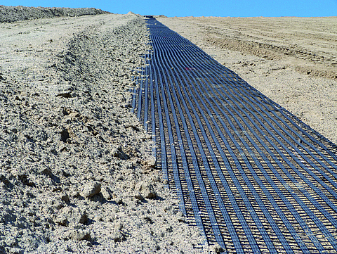 Fortrac geogrids laid underground