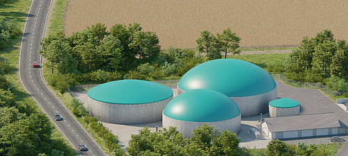 Cogatec Biogas & Slurry: Professional storage of liquids and biogas Cogatec Biogas & Slurry: Double membrane gas storage, silo roof, single-shell gas bag and flexible storage tanks for slurry and biogas