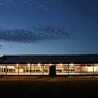 Stable with Lubratec LED lighting at night