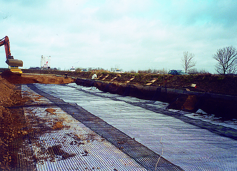 Fortrac is being laid underground on a building site