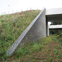 Fortrac Gabion at the double bridge abutment in the Netherlands