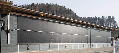 Lubratec® fronts - Rollofront - Stable protection for particularly long openings with high system security Lubratec Rollofront - Reliable textile front for indoor and outdoor use