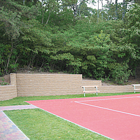Sports and recreational areas designed with Fortrac Block