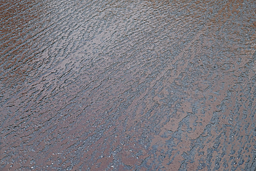 Close-up of the peeled-back road