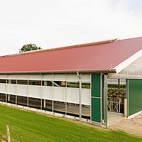 Exterior view of a double winding ventilation system