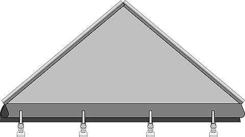 Picture of a triangular gable, a variant of the Lubratec clamping variants