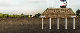 Geosynthetic encased sand columns in Ringtrac system