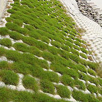 Incomat Crib concrete mat with ecological erosion control and greening
