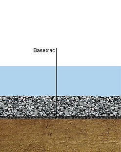 Road Cross-Section with HUESKER Basetrac Geosynthetics Road cross-section with HUESKER Basetrac geosynthetics for optimized construction roads